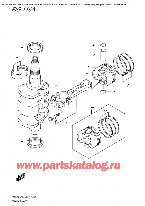  ,   , Suzuki DF20A ES / EL FROM 02002F-510001~ (P01  015), Crankshaft