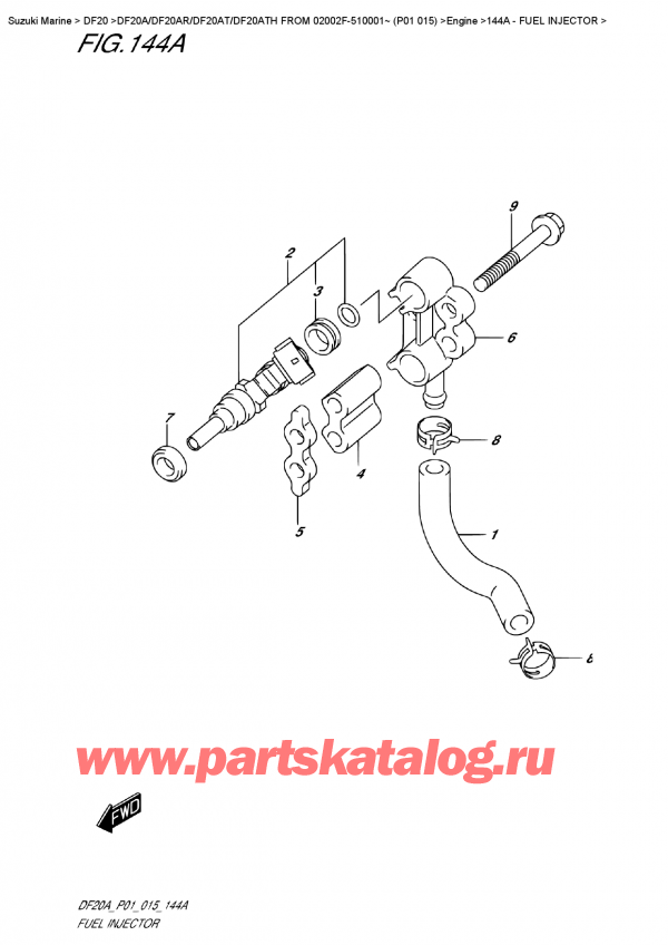 ,    , Suzuki DF20A ES / EL FROM 02002F-510001~ (P01  015), Fuel  Injector /  