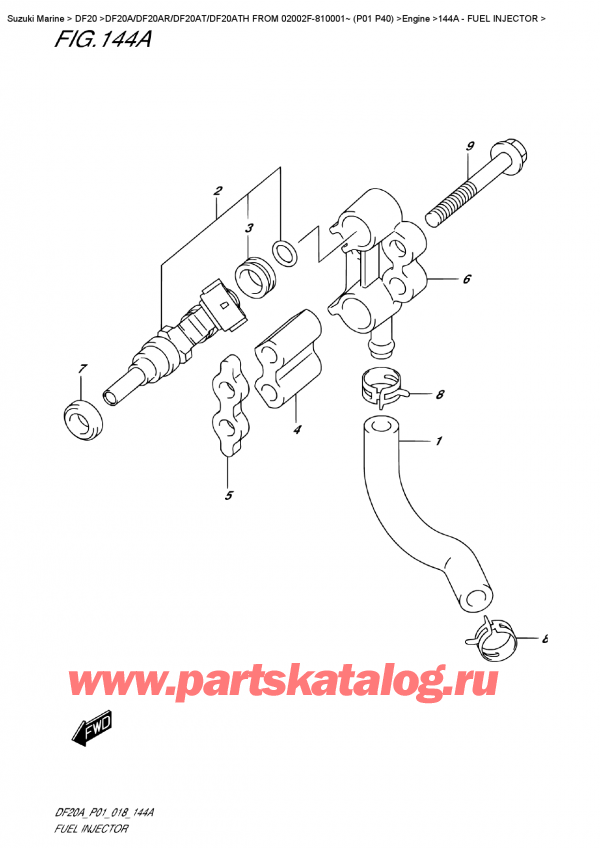   ,   , Suzuki DF20A TS / TL FROM 02002F-810001~ (P01 P40), Fuel  Injector