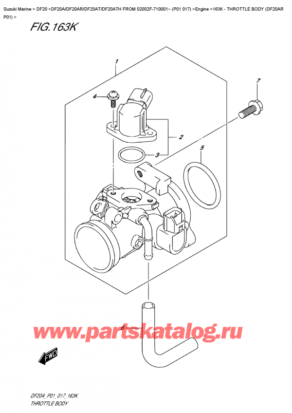  ,    , Suzuki DF20A RS / RL FROM 02002F-710001~ (P01 017),   (Df20Ar P01) - Throttle  Body  (Df20Ar  P01)