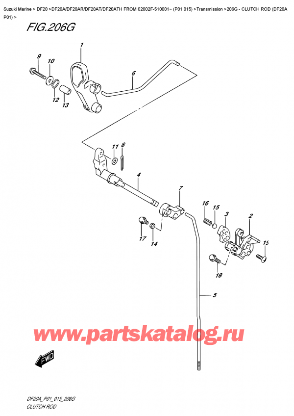  ,   , Suzuki DF20A S/L FROM 02002F-510001~ (P01 015)   2015 ,   (Df20A P01)