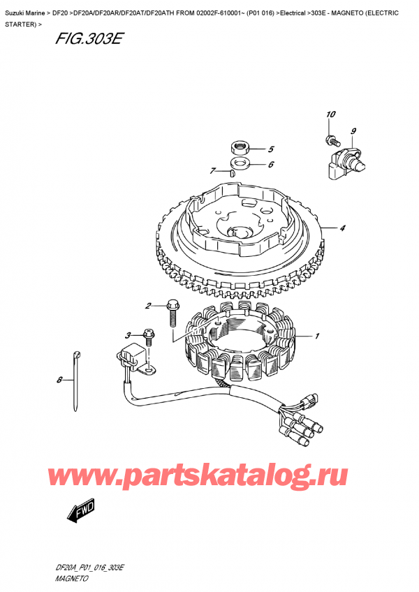 ,   , Suzuki DF20A S/L FROM 02002F-610001~ (P01 016)   2016 ,  () - Magneto  (Electric  Starter)