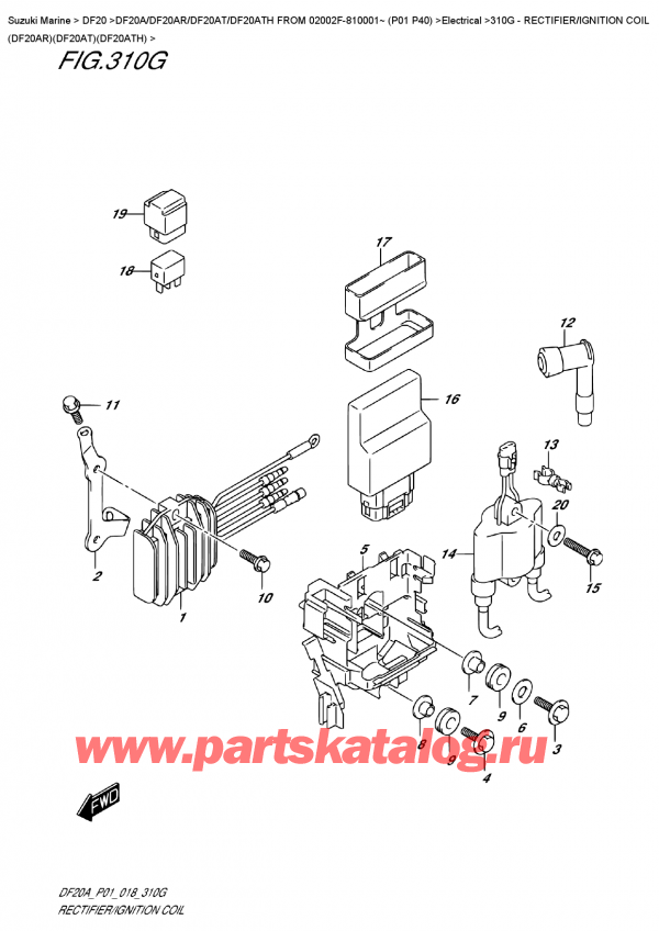  ,   ,  DF20A RS / RL FROM 02002F-810001~ (P01 P40), Rectifier/ignition  Coil  (Df20Ar)(Df20At)(Df20Ath)