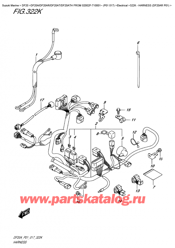  ,    , Suzuki DF20A RS / RL FROM 02002F-710001~ (P01 017), Harness  (Df20Ar  P01) /   (Df20Ar P01)