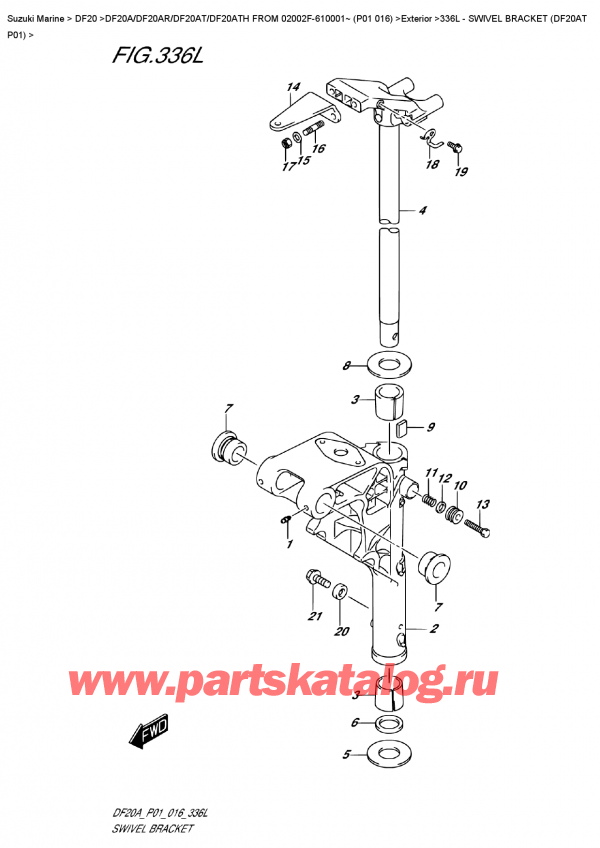   ,    , SUZUKI DF20A S/L FROM 02002F-610001~ (P01 016)   2016 , Swivel Bracket  (Df20At  P01)