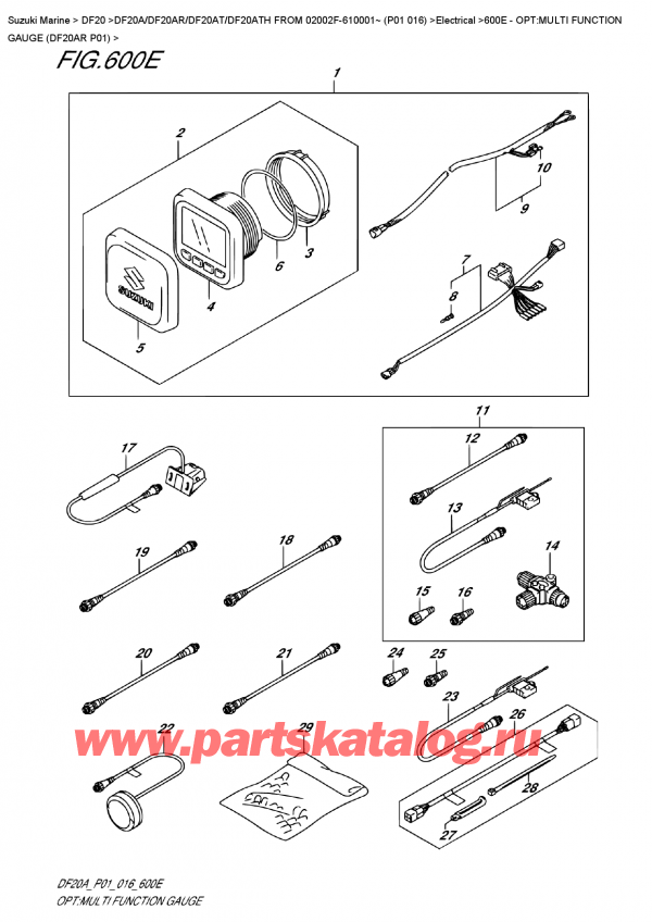  ,   , SUZUKI DF20 S/L FROM 02002F-610001~ (P01 016)   2016 , : multi Function Gauge (Df20Ar P01)