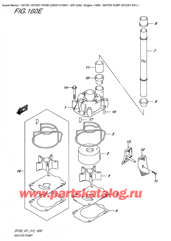 ,   , SUZUKI DF225T X / XX FROM 22503F-510001~ (E01), Water Pump (Df225T  E01)