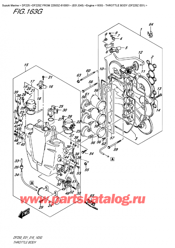  ,   , Suzuki DF225Z X/XX  FROM 22503Z-610001~ (E01)   2016 , Throttle Body  (Df225Z  E01) -   (Df225Z E01)