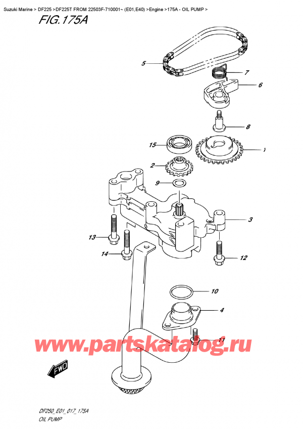  , , Suzuki DF225T X/XX FROM 22503F-710001~ (E01), Oil  Pump -  