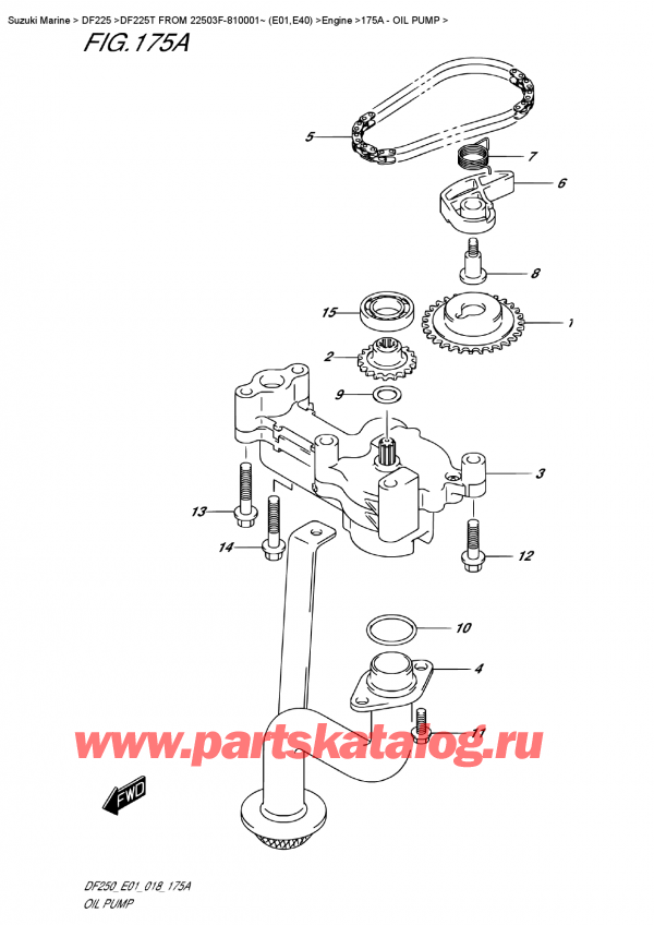  ,   , Suzuki DF225T X/XX FROM 22503F-810001~ (E01),   - Oil  Pump