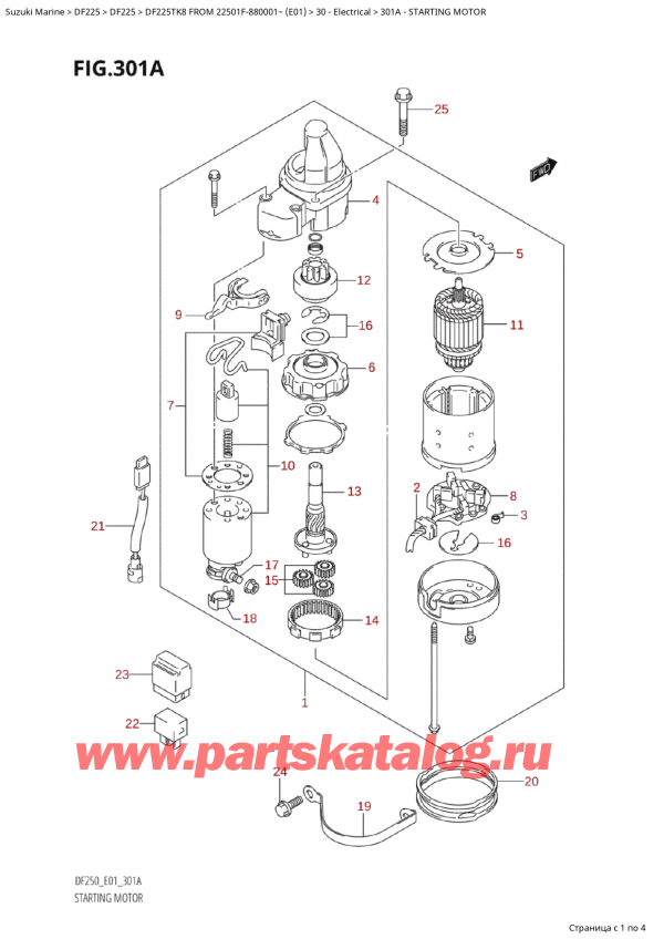 ,   , SUZUKI Suzuki DF225TK8 XX/ XXX FROM 22501F-880001~ (E01),  