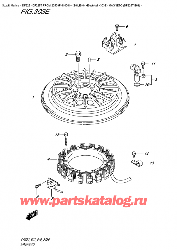   ,  , SUZUKI DF225T X/XX FROM 22503F-610001~ (E01) ,  (Df225T E01)