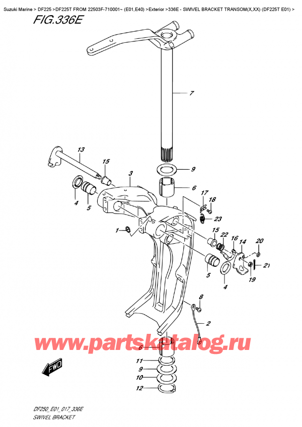 ,   , Suzuki DF225T X/XX FROM 22503F-710001~ (E01),   Transom (X, xx) (Df225T E01)