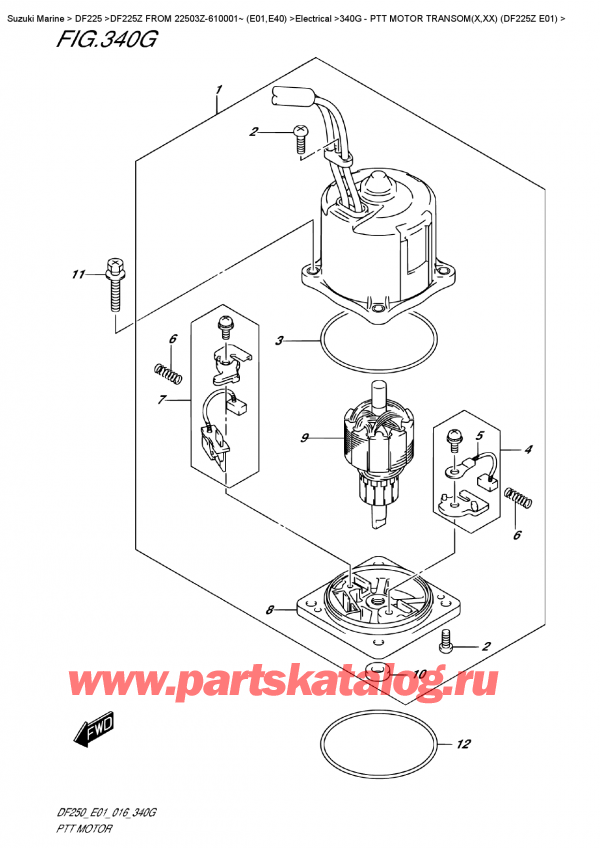   ,    ,  DF225Z X/XX  FROM 22503Z-610001~ (E01)   2016 ,   Transom (X, xx) (Df225Z E01)