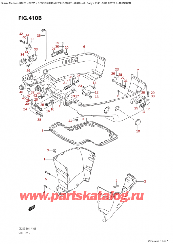   ,   , SUZUKI Suzuki DF225TK8 XX/ XXX FROM 22501F-880001~ (E01),   (LTransom)