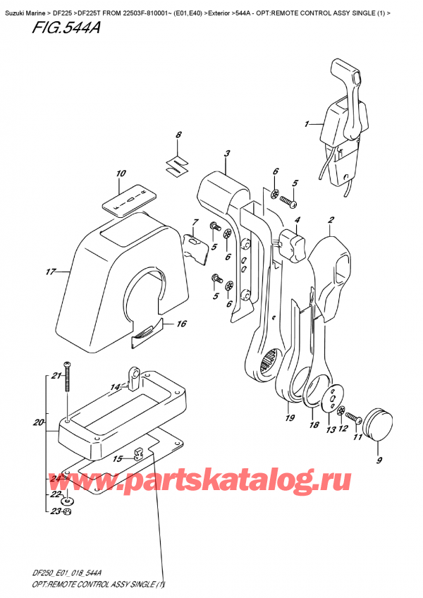  ,   , Suzuki DF225T X/XX FROM 22503F-810001~ (E01), Opt:remote  Control  Assy  Single  (1)