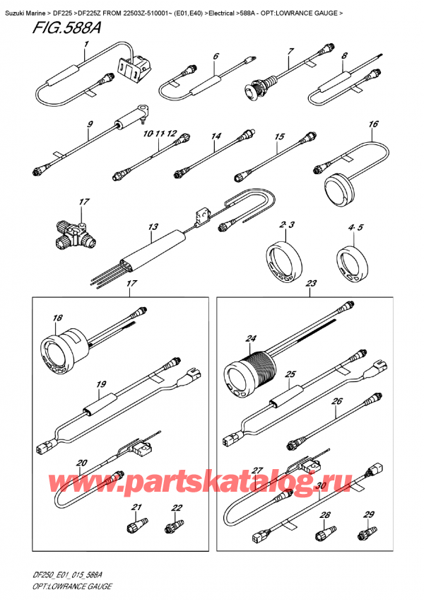  ,   , Suzuki DF225Z X / XX FROM 22503Z-510001~ (E01), :  Lowrance / Opt:lowrance  Gauge