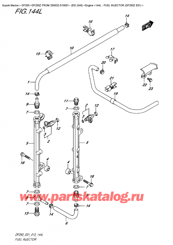 ,    , Suzuki DF250Z X/XX FROM 25003Z-510001~ (E01)  2015 , Fuel  Injector  (Df250Z  E01)