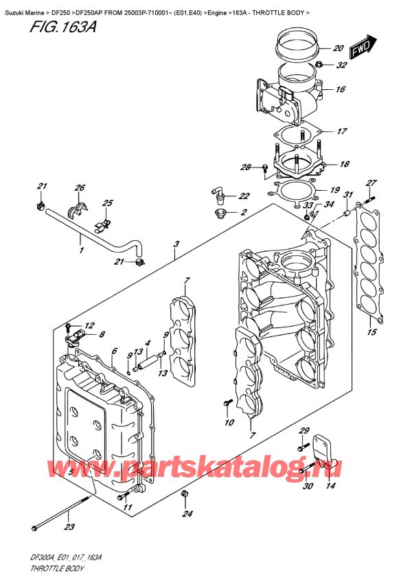 , , SUZUKI DF20A TL / TS FROM 02002F-710001~ (P01 017), Throttle Body