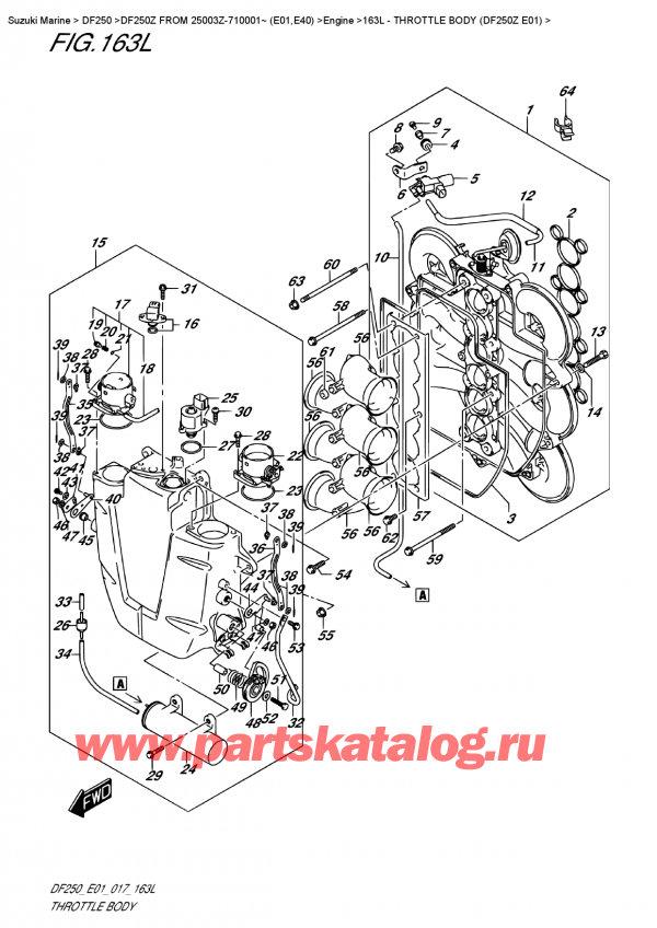 ,  , SUZUKI DF250Z X / XX FROM 25003Z-710001~ (E01,E40)  2017 , Throttle Body  (Df250Z  E01)