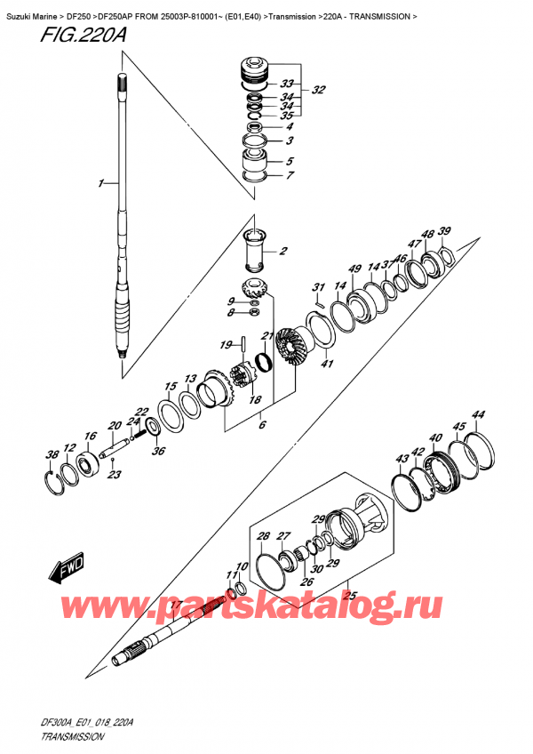   ,   , Suzuki DF250AP X / XX FROM 25003P-810001~ (E01), Transmission / 