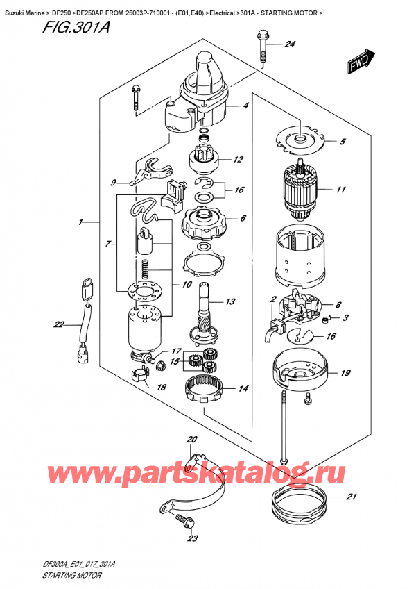  ,   , Suzuki DF20A TL / TS FROM 02002F-710001~ (P01 017),   / Starting  Motor