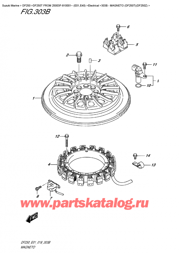   ,   , Suzuki DF250T X / XX FROM 25003F-810001~ (E01)  2018 ,  (Df250T) (Df250Z) / Magneto (Df250T)(Df250Z)