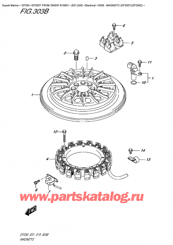  ,   , SUZUKI DF250T X / XX FROM 25003F-910001~ (E01)  2019 , Magneto (Df250T)(Df250Z)