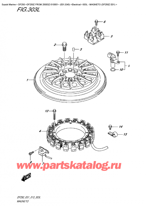  ,    , SUZUKI DF250Z X/XX FROM 25003Z-510001~ (E01)  2015 ,  (Df250Z E01)