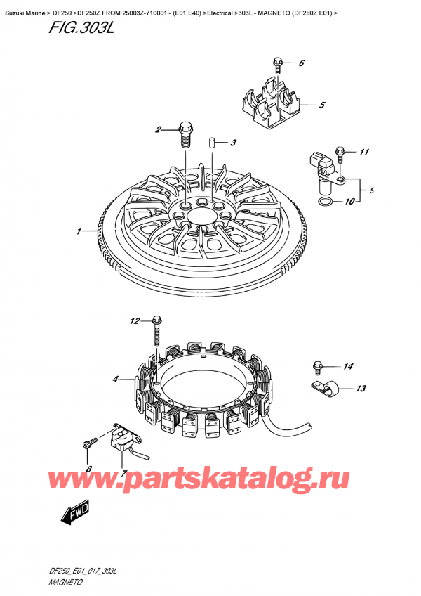  ,    , Suzuki DF250Z X / XX FROM 25003Z-710001~ (E01,E40)  2017 ,  (Df250Z E01) / Magneto (Df250Z  E01)