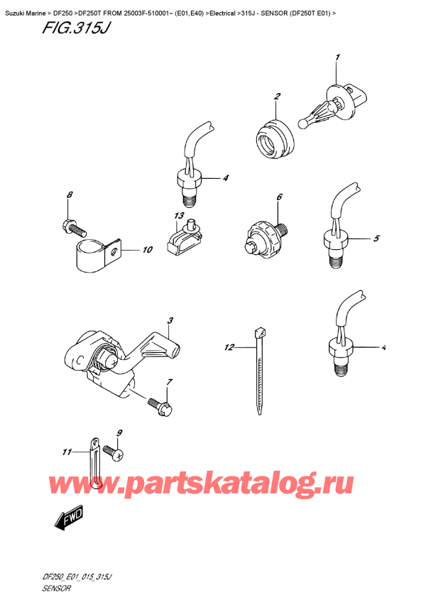  ,   , Suzuki DF250T X/XX FROM 25003F-510001~ (E01), Sensor (Df250T  E01)