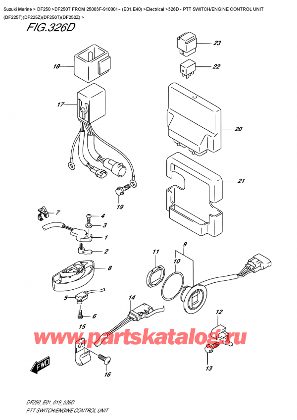  ,   , Suzuki DF250T X / XX FROM 25003F-910001~ (E01)  2019 ,   /    (Df225T) (Df225Z) (Df250T) (Df250Z)