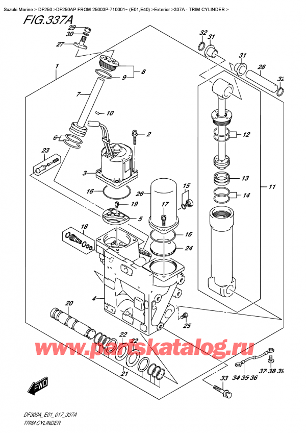 ,   , Suzuki DF20A TL / TS FROM 02002F-710001~ (P01 017), Trim Cylinder