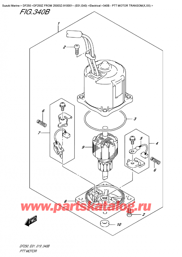   ,   , SUZUKI DF250Z X / XX FROM 25003Z-910001~ (E0), Ptt  Motor  Transom(X,xx)