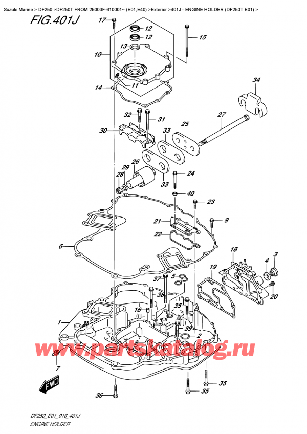  ,   , Suzuki DF250T X / XX FROM 25003F-610001~ (E01) , Engine Holder  (Df250T  E01)