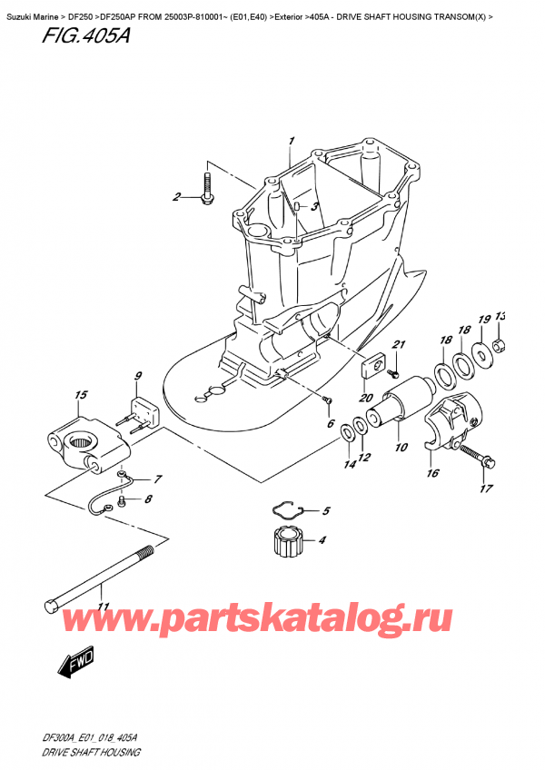   ,    , Suzuki DF250AP X / XX FROM 25003P-810001~ (E01),    Transom (X)