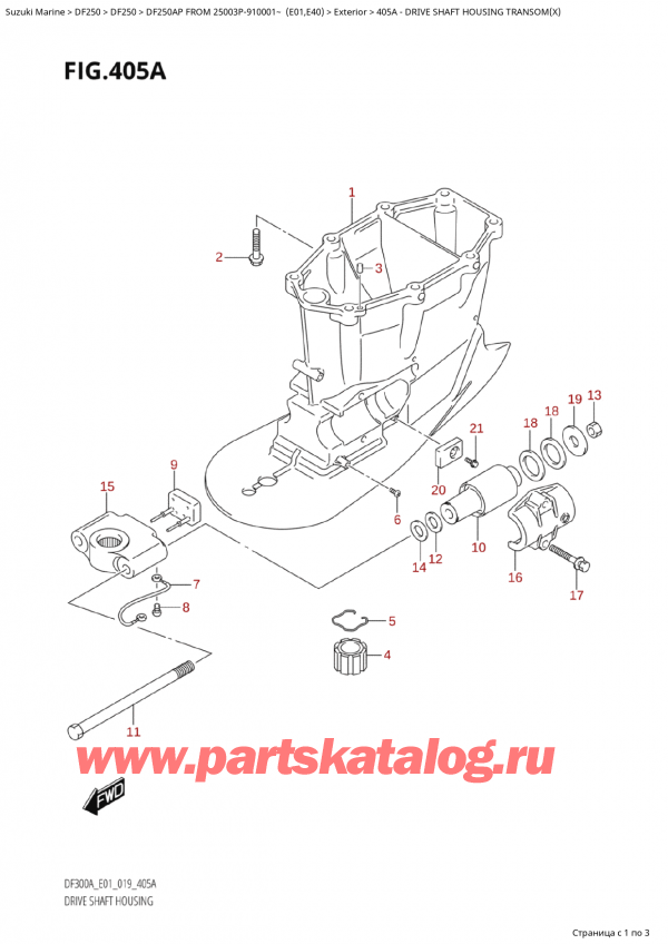  ,   , Suzuki  DF250AP X/XX FROM 25003P-910001~ (E01),    Transom (X)