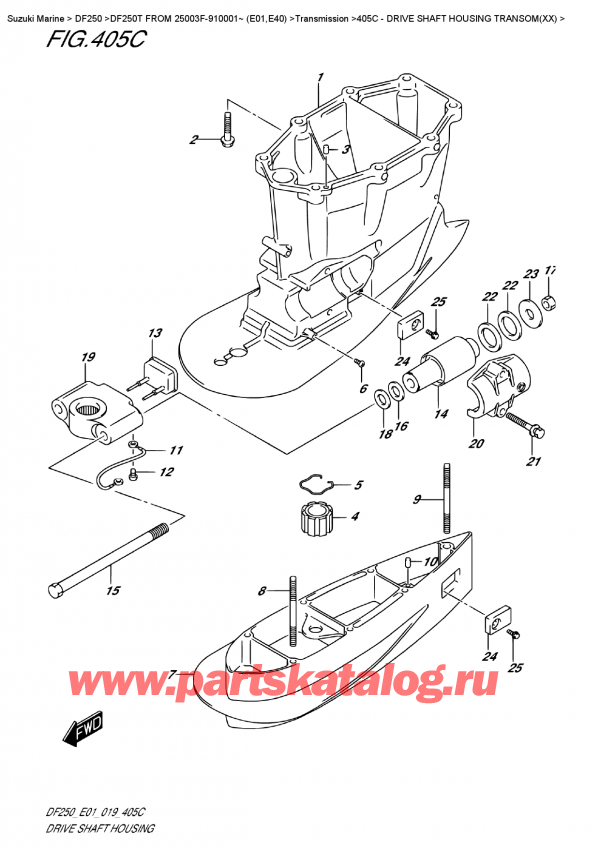  ,   , Suzuki DF250T X / XX FROM 25003F-910001~ (E01),    Transom (Xx)