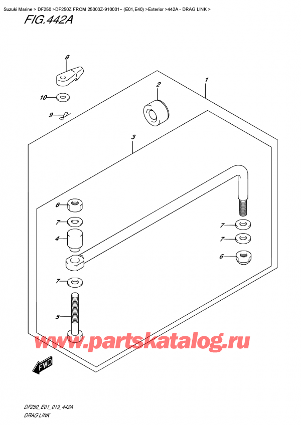  ,   , Suzuki DF250Z X / XX FROM 25003Z-910001~ (E0)  2019 , Drag Link