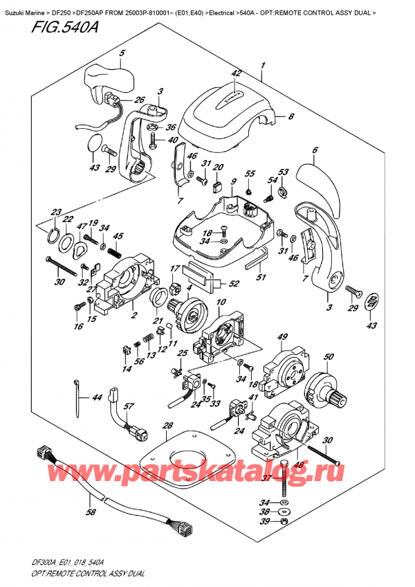  ,    , SUZUKI DF250AP X / XX FROM 25003P-810001~ (E01)  2018 , :     Dual / Opt:remote  Control  Assy  Dual