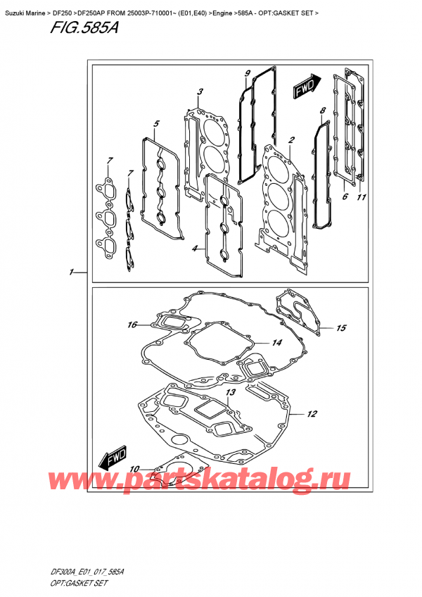  ,    ,  DF20A TL / TS FROM 02002F-710001~ (P01 017)  2017 , Opt:gasket  Set