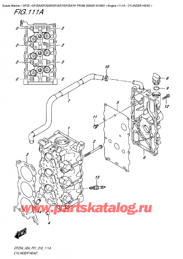   ,    , Suzuki DF25AR S/L FROM 02504F-610001    2016 , Cylinder  Head /   