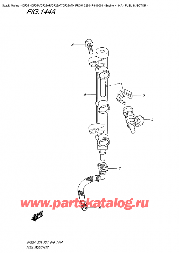 ,    , SUZUKI DF25AR S/L FROM 02504F-610001    2016 , Fuel  Injector