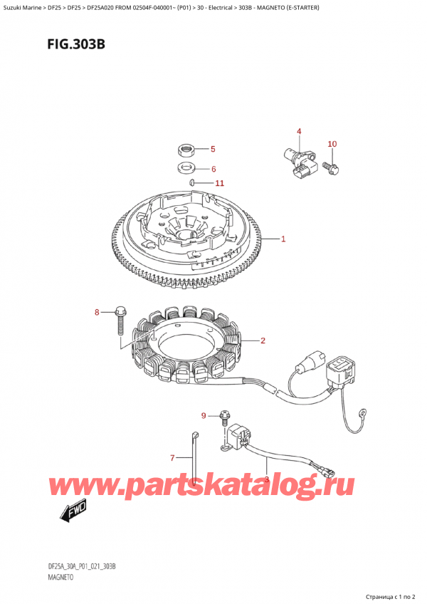 ,   , Suzuki Suzuki DF25A S FROM 02504F-040001~ (P01 020), Magneto (EStarter)