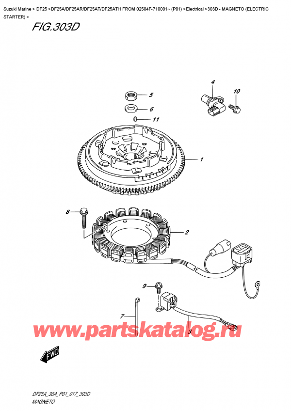 ,   , SUZUKI DF25A RS FROM 02504F-710001~ (P01)    2017 , Magneto  (Electric  Starter) /  ()