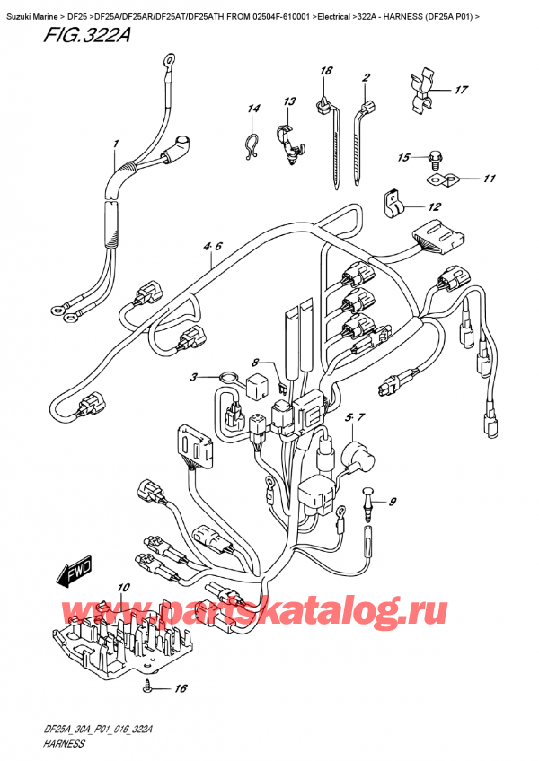  ,   , Suzuki DF25A S/L FROM 02504F-610001    2016 , Harness (Df25A  P01)