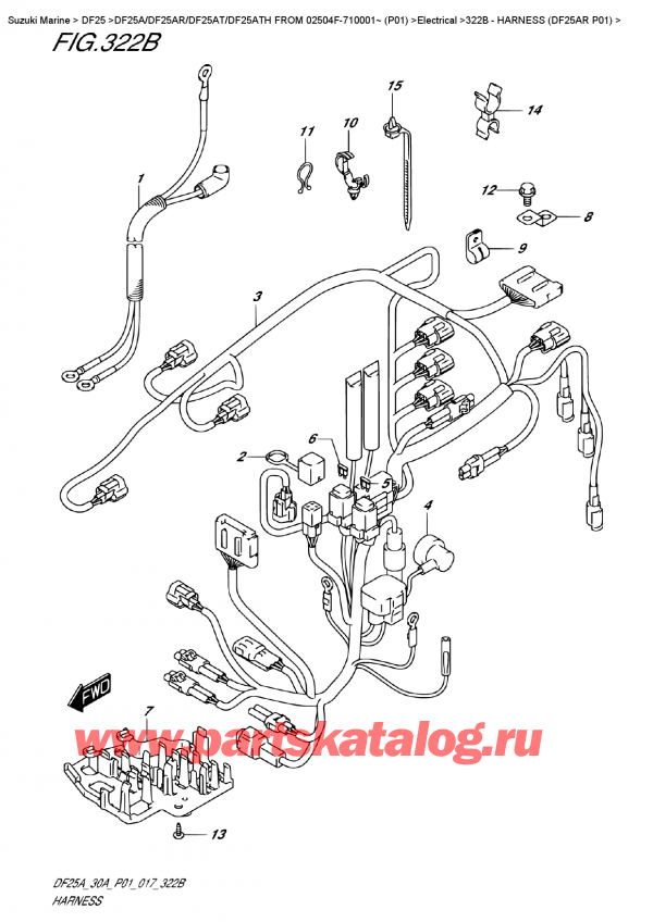   ,   , Suzuki DF25A RS FROM 02504F-710001~ (P01)  ,   (Df25Ar P01) - Harness  (Df25Ar  P01)