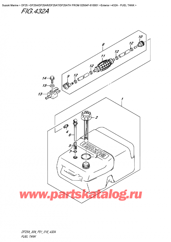  ,    , Suzuki DF25A S/L FROM 02504F-610001  ,   / Fuel  Tank