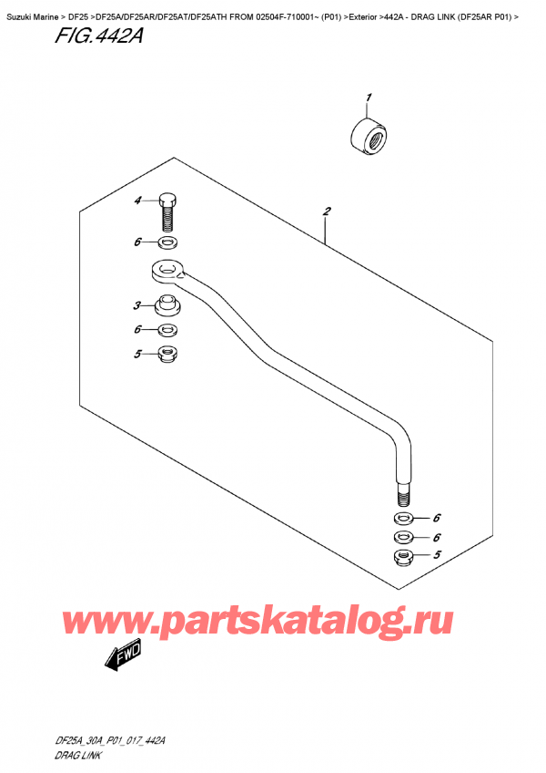 ,   , Suzuki DF25A RS FROM 02504F-710001~ (P01)  , Drag  Link  (Df25Ar  P01)