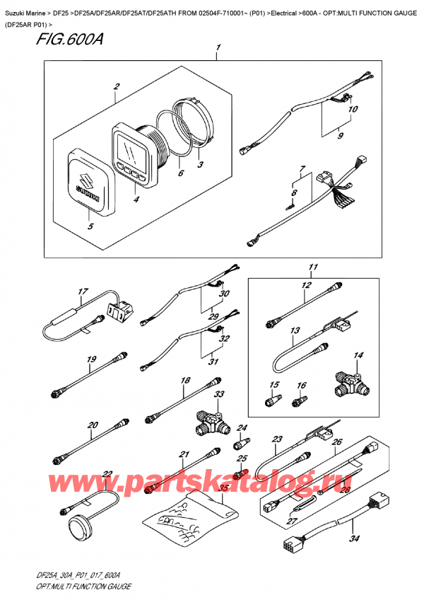  ,  ,  DF25A RS FROM 02504F-710001~ (P01)  , : multi Function Gauge (Df25Ar P01)